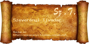 Szeverényi Tivadar névjegykártya