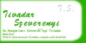 tivadar szeverenyi business card